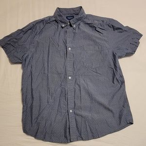 ARIZONA Men's Flex Woven Blue Short Sleeve Button Down Shirt Size L